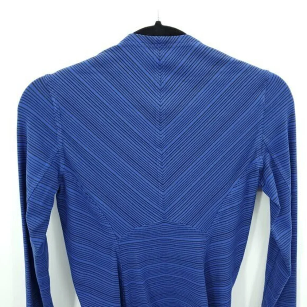 Lululemon Kanto Catch Me Long Sleeve 4 Kanto Stripe Sapphire Blue Black